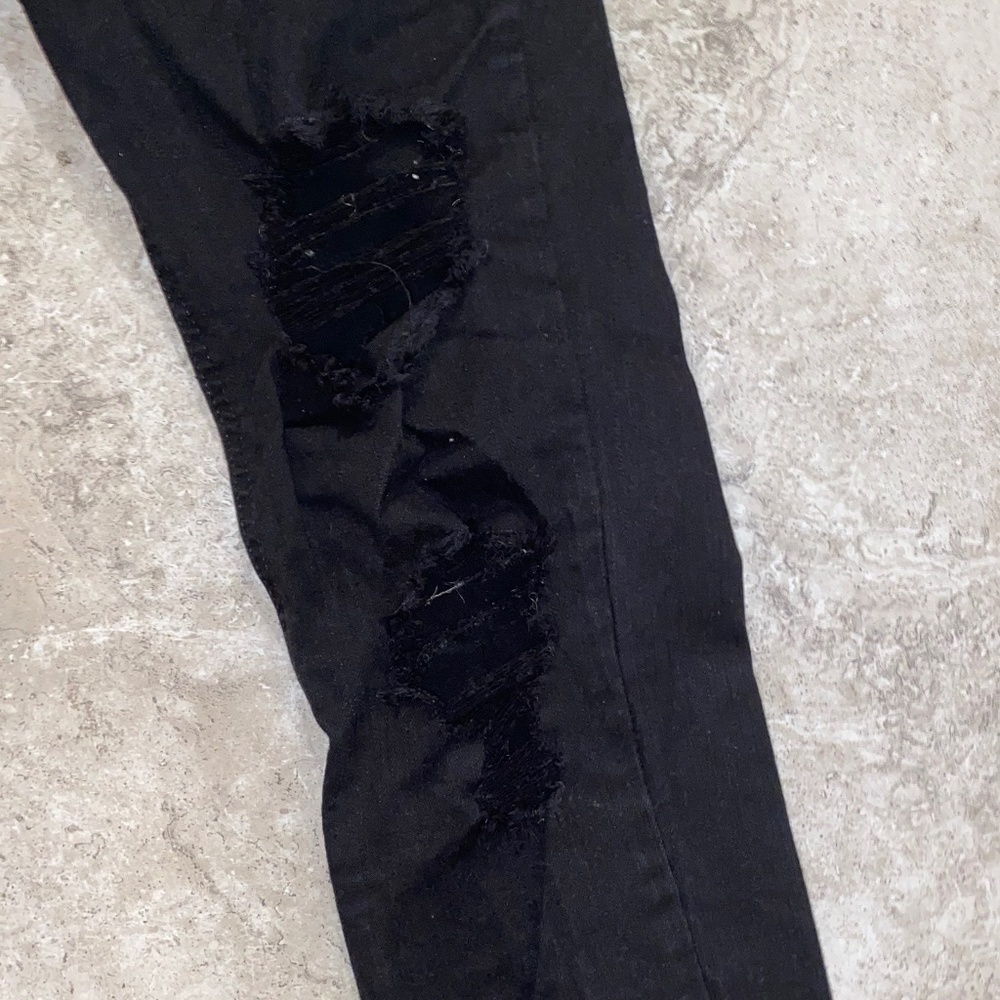 Wild Fable Women's Size 0 Black Denim Highest Rise Ripped Skinny Jeans - Picture 3 of 6